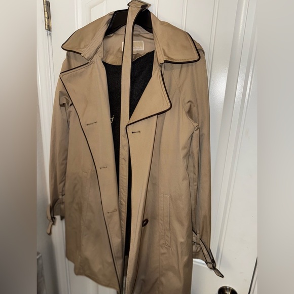 MICHAEL KORS DOUBLE BREAST PIPED TRENCH COAT W HOOD/ DETACHABLE LINER JACKET M - Picture 4 of 12